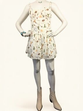 Lumière Western Desert Print Romper Medium NWT Cactus Cowgirl Summer 2026